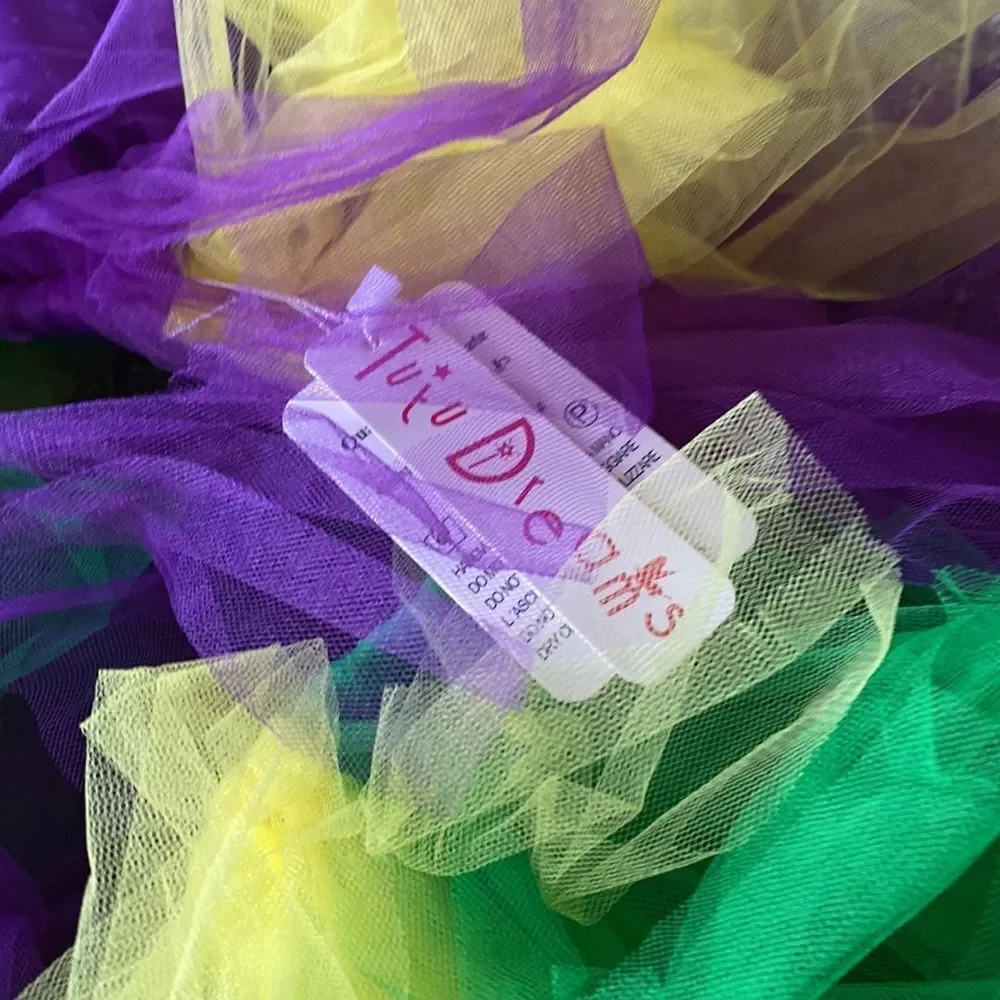 Beautiful Tutu New with tags XL Child purple green yellow